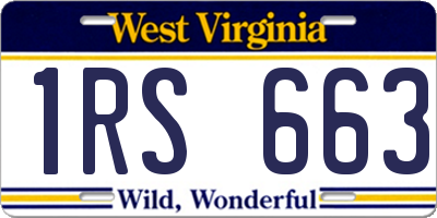 WV license plate 1RS663