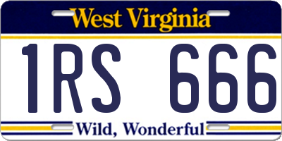 WV license plate 1RS666