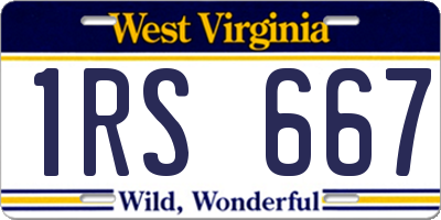 WV license plate 1RS667