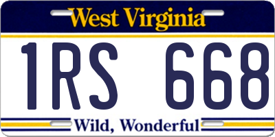 WV license plate 1RS668