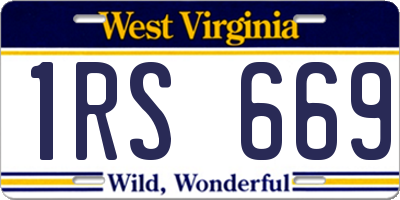 WV license plate 1RS669