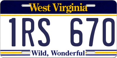 WV license plate 1RS670