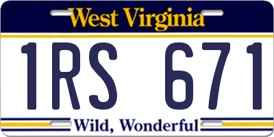 WV license plate 1RS671