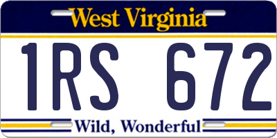 WV license plate 1RS672