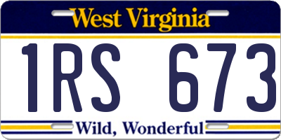 WV license plate 1RS673