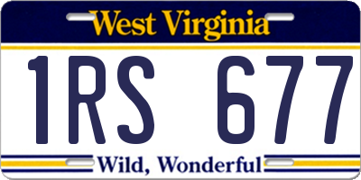WV license plate 1RS677