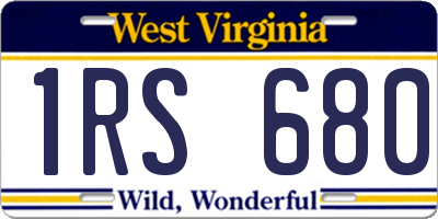 WV license plate 1RS680