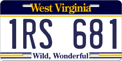 WV license plate 1RS681