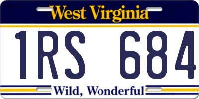 WV license plate 1RS684