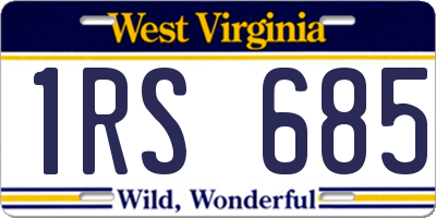 WV license plate 1RS685