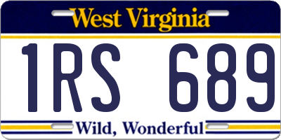 WV license plate 1RS689