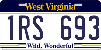 WV license plate 1RS693