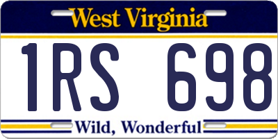 WV license plate 1RS698