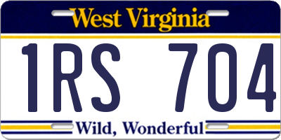 WV license plate 1RS704