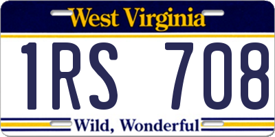 WV license plate 1RS708