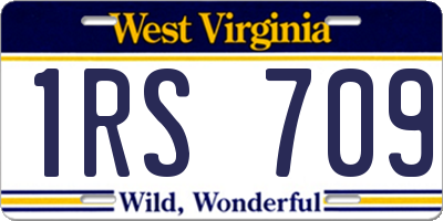 WV license plate 1RS709