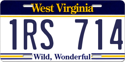 WV license plate 1RS714
