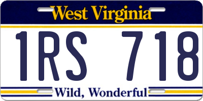 WV license plate 1RS718