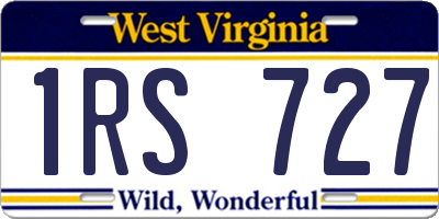 WV license plate 1RS727