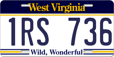 WV license plate 1RS736