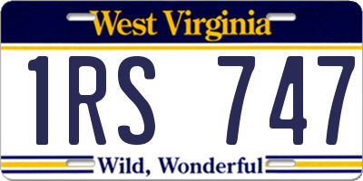 WV license plate 1RS747