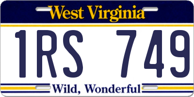 WV license plate 1RS749