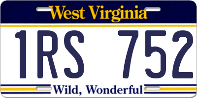 WV license plate 1RS752