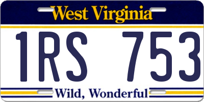 WV license plate 1RS753