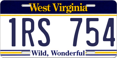 WV license plate 1RS754