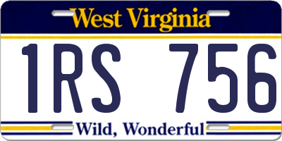 WV license plate 1RS756