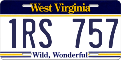 WV license plate 1RS757
