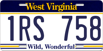 WV license plate 1RS758