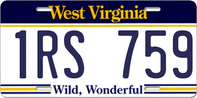 WV license plate 1RS759
