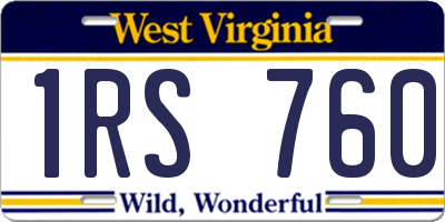 WV license plate 1RS760