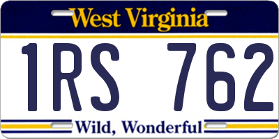 WV license plate 1RS762