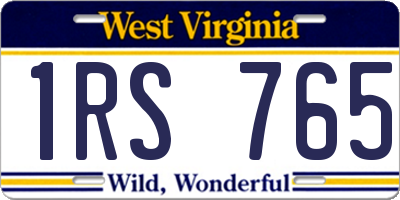 WV license plate 1RS765