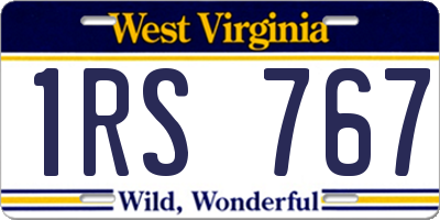 WV license plate 1RS767