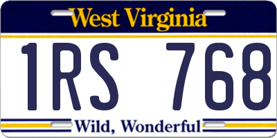 WV license plate 1RS768