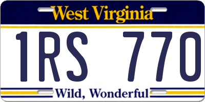 WV license plate 1RS770