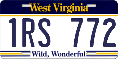 WV license plate 1RS772