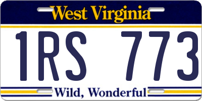 WV license plate 1RS773