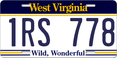 WV license plate 1RS778