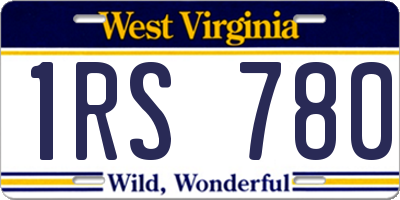 WV license plate 1RS780