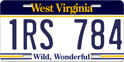 WV license plate 1RS784