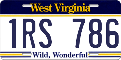WV license plate 1RS786