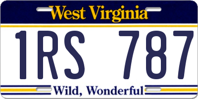 WV license plate 1RS787