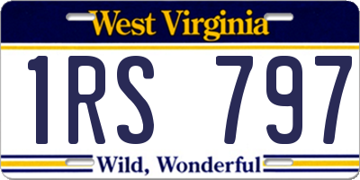 WV license plate 1RS797