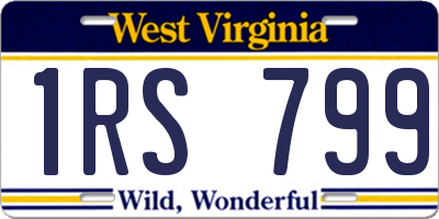 WV license plate 1RS799