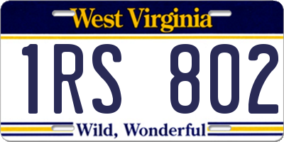 WV license plate 1RS802