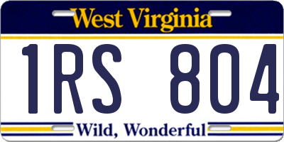 WV license plate 1RS804